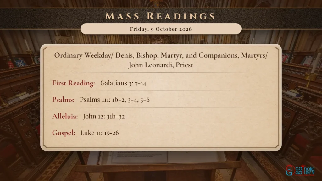 Daily Mass Readings Scripture Card – Friday, 9 October 2026