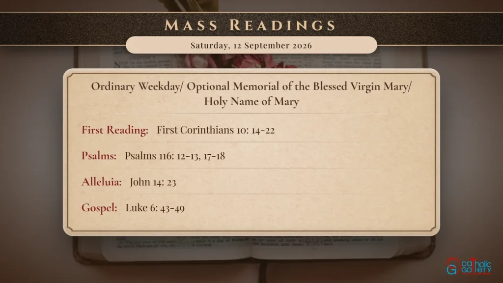 Daily Mass Readings Scripture Card – Saturday, 12 September 2026