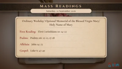 Daily Mass Readings – Saturday, 12 September 2026