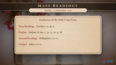 Daily Mass Readings – Monday, 14 September 2026