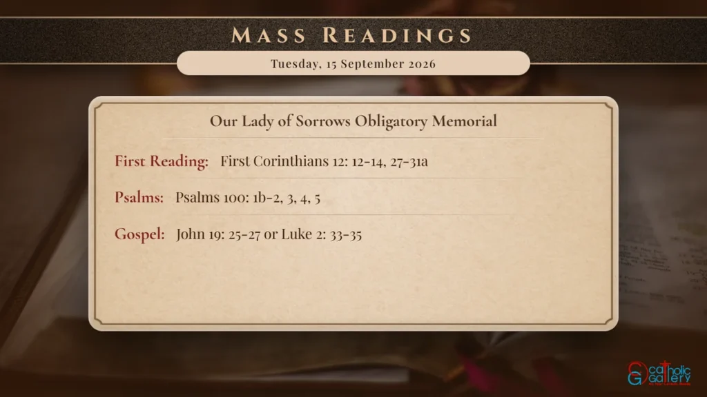 Daily Mass Readings Scripture Card – Tuesday, 15 September 2026