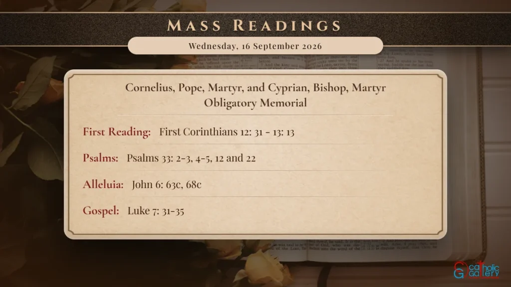 Daily Mass Readings Scripture Card – Wednesday, 16 September 2026