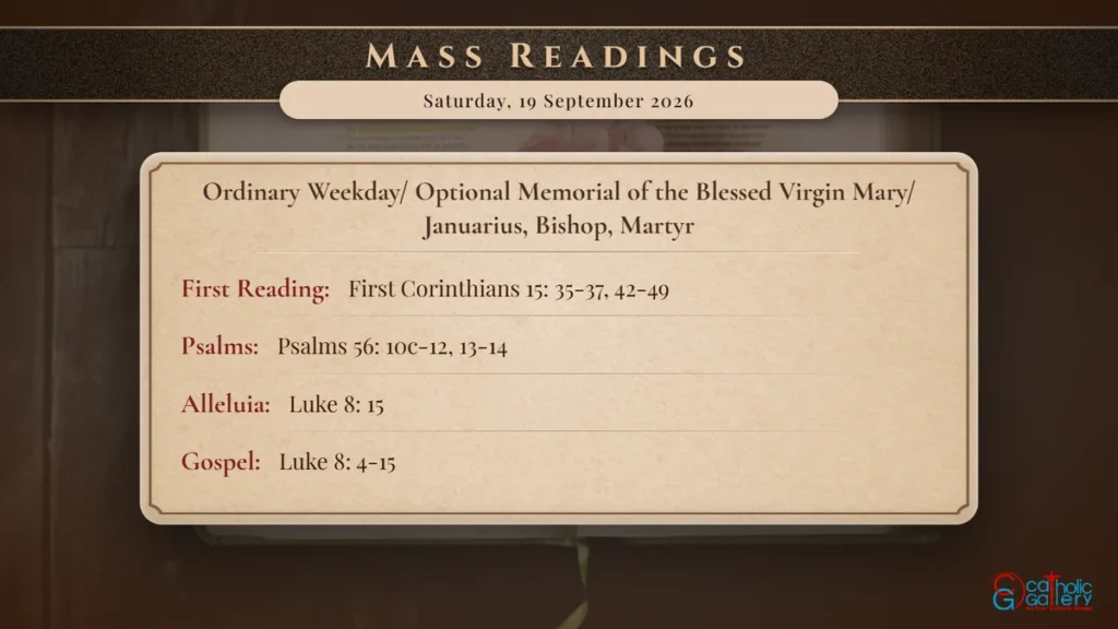 Daily Mass Readings Scripture Card – Saturday, 19 September 2026