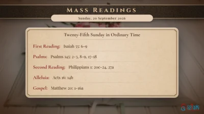Daily Mass Readings – Sunday, 20 September 2026