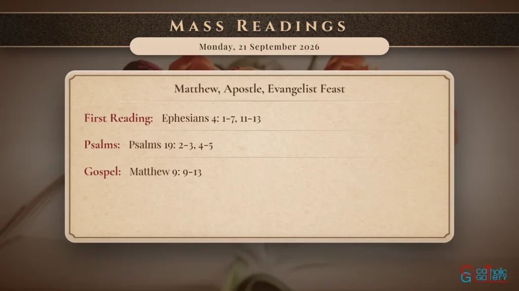 Daily Mass Readings Scripture Card – Monday, 21 September 2026