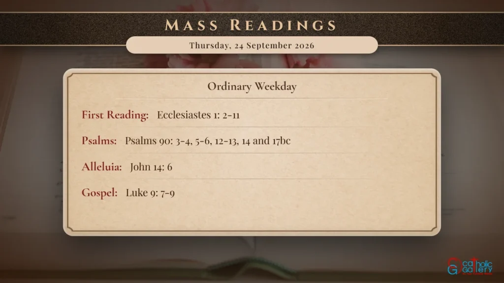 Daily Mass Readings Scripture Card – Thursday, 24 September 2026