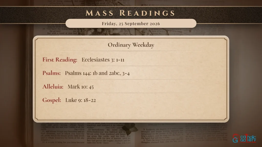 Daily Mass Readings Scripture Card – Friday, 25 September 2026
