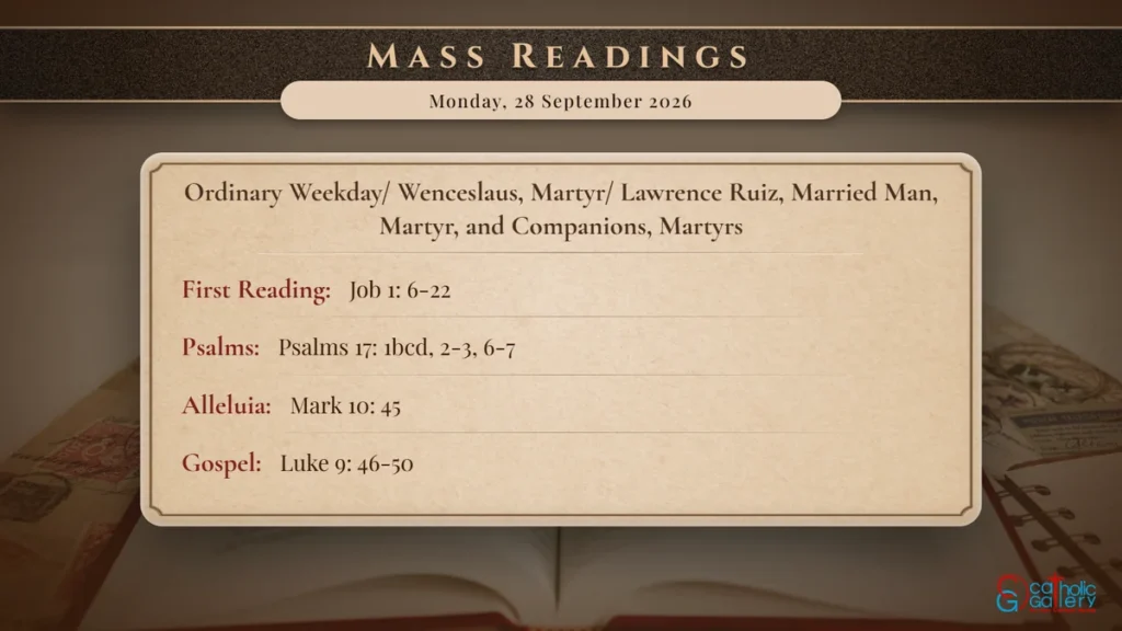 Daily Mass Readings Scripture Card – Monday, 28 September 2026
