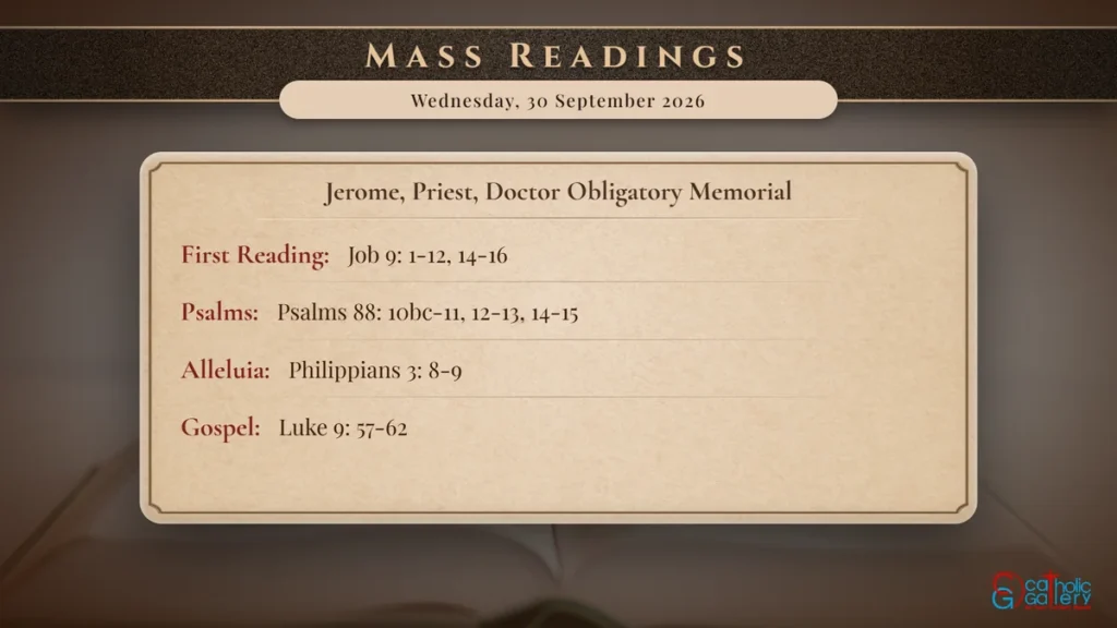 Daily Mass Readings Scripture Card – Wednesday, 30 September 2026