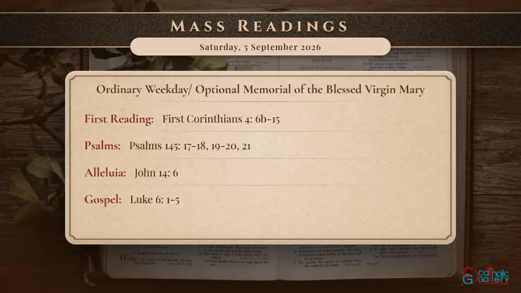 Daily Mass Readings Scripture Card – Saturday, 5 September 2026