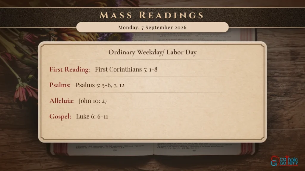 Daily Mass Readings Scripture Card – Monday, 7 September 2026