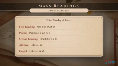 Daily Mass Readings – Sunday, 11 April 2027