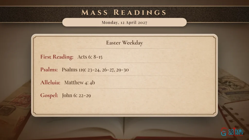 Daily Mass Readings Scripture Card – Monday, 12 April 2027
