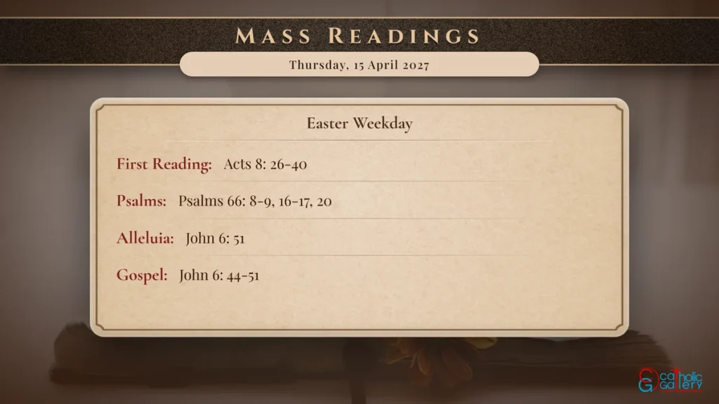 Daily Mass Readings Scripture Card – Thursday, 15 April 2027