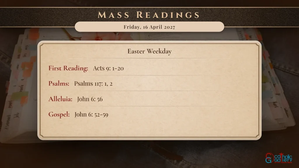 Daily Mass Readings Scripture Card – Friday, 16 April 2027