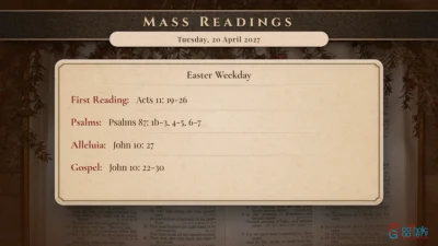 Daily Mass Readings – Tuesday, 20 April 2027