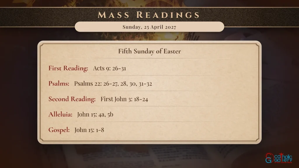 Daily Mass Readings Scripture Card – Sunday, 25 April 2027