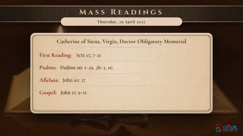 Daily Mass Readings Scripture Card – Thursday, 29 April 2027