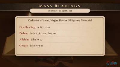 Daily Mass Readings – Thursday, 29 April 2027