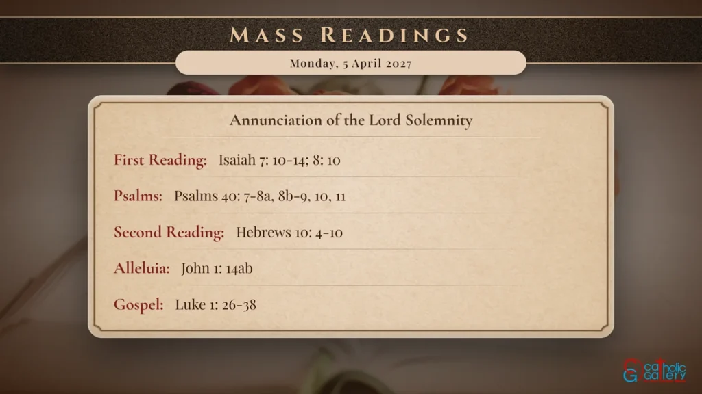 Daily Mass Readings Scripture Card – Monday, 5 April 2027