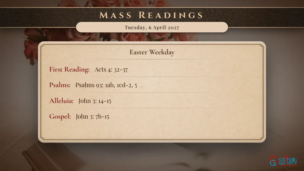Daily Mass Readings Scripture Card – Tuesday, 6 April 2027
