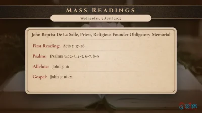 Daily Mass Readings – Wednesday, 7 April 2027