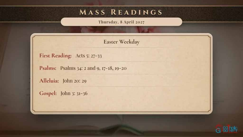 Daily Mass Readings Scripture Card – Thursday, 8 April 2027