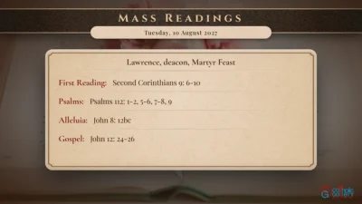 Daily Mass Readings – Tuesday, 10 August 2027