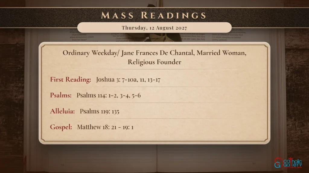 Daily Mass Readings Scripture Card – Thursday, 12 August 2027