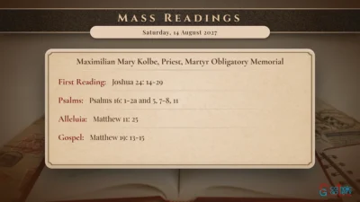 Daily Mass Readings – Saturday, 14 August 2027