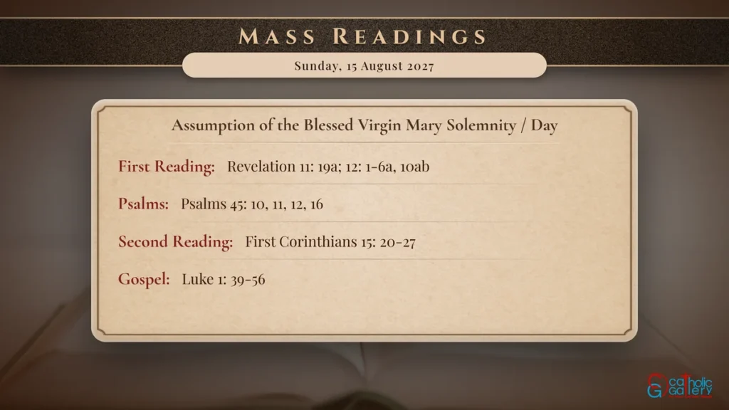 Daily Mass Readings Scripture Card – Sunday, 15 August 2027