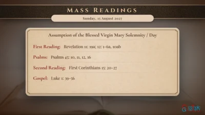 Daily Mass Readings – Sunday, 15 August 2027