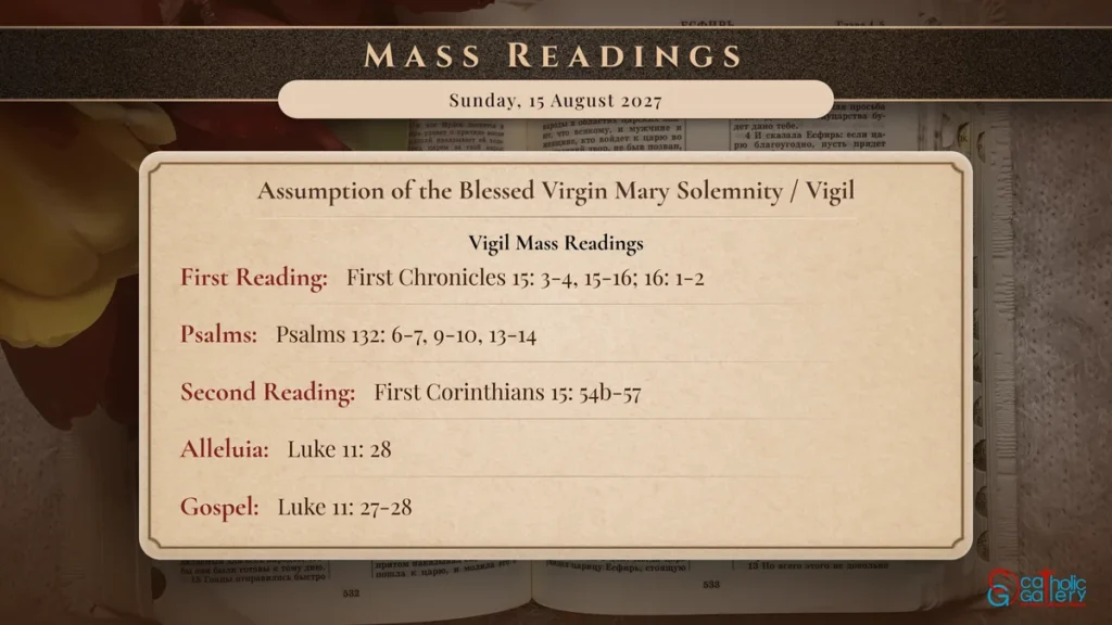 Daily Mass Readings Scripture Card – Sunday, 15 August 2027