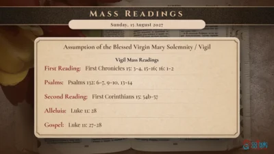 Daily Mass Readings – Sunday, 15 August 2027