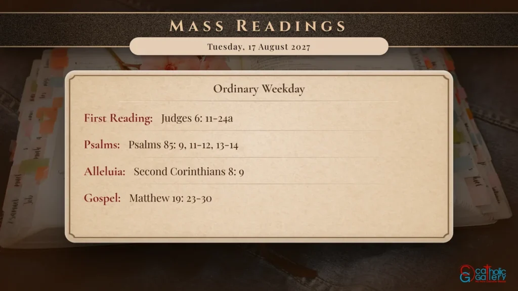 Daily Mass Readings Scripture Card – Tuesday, 17 August 2027
