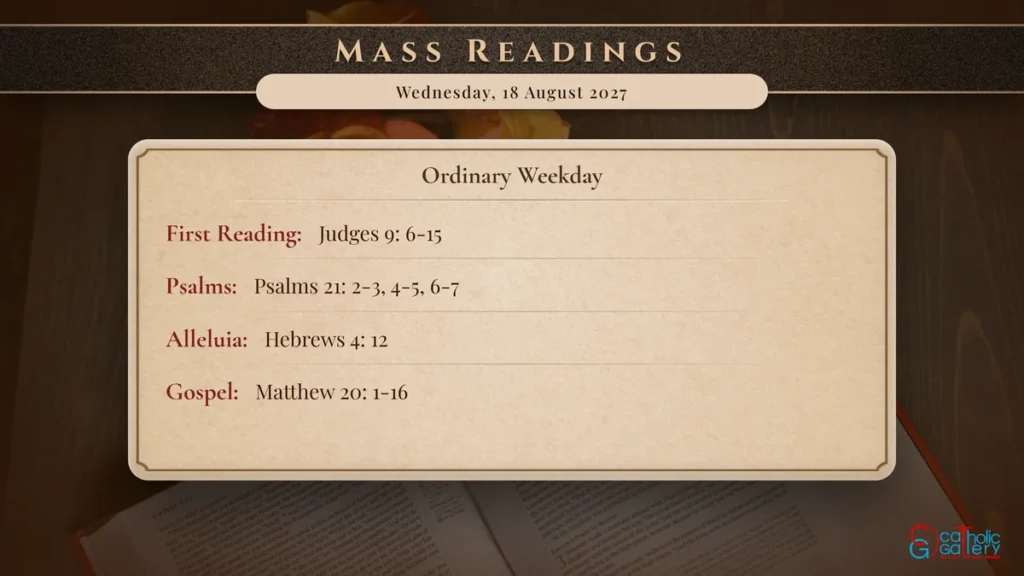 Daily Mass Readings Scripture Card – Wednesday, 18 August 2027