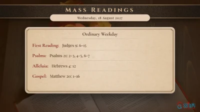 Daily Mass Readings – Wednesday, 18 August 2027
