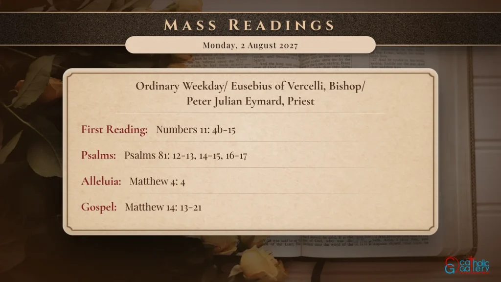 Daily Mass Readings Scripture Card – Monday, 2 August 2027