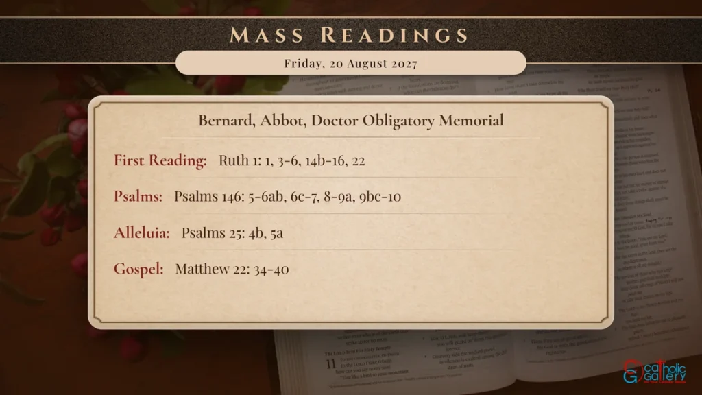Daily Mass Readings Scripture Card – Friday, 20 August 2027