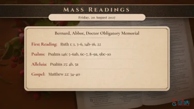 Daily Mass Readings – Friday, 20 August 2027