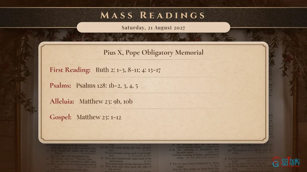 Daily Mass Readings Scripture Card – Saturday, 21 August 2027