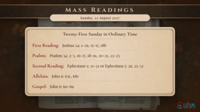Daily Mass Readings – Sunday, 22 August 2027