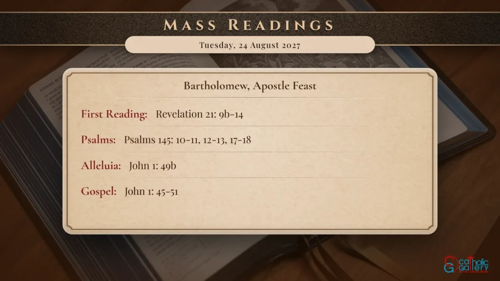 Daily Mass Readings Scripture Card – Tuesday, 24 August 2027
