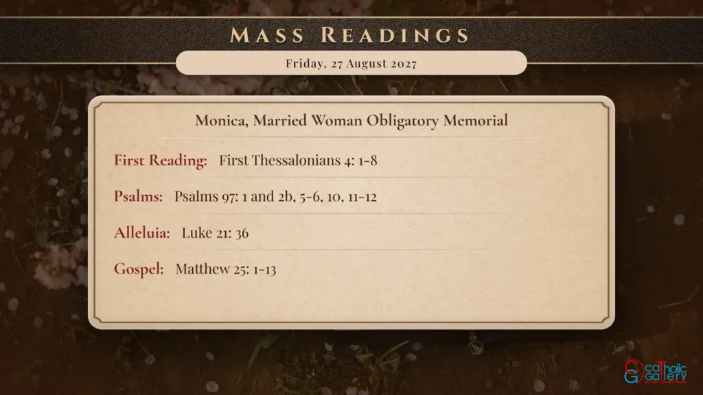 Daily Mass Readings Scripture Card – Friday, 27 August 2027