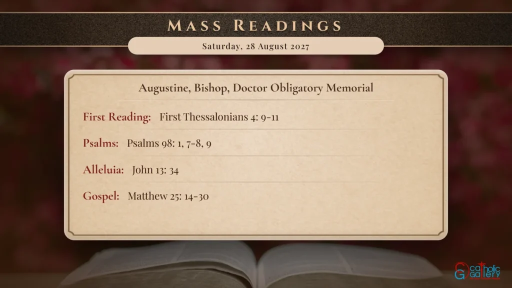 Daily Mass Readings Scripture Card – Saturday, 28 August 2027