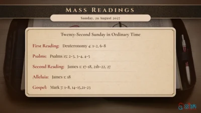 Daily Mass Readings – Sunday, 29 August 2027