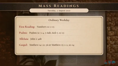 Daily Mass Readings – Tuesday, 3 August 2027