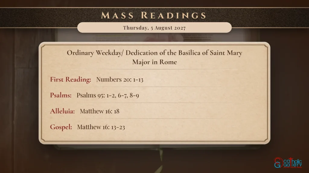 Daily Mass Readings Scripture Card – Thursday, 5 August 2027