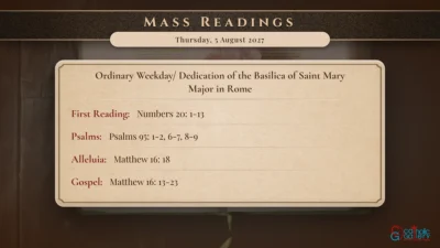 Daily Mass Readings – Thursday, 5 August 2027