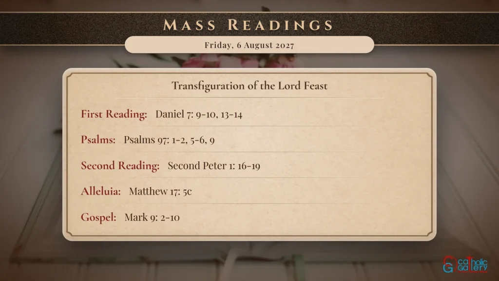 Daily Mass Readings Scripture Card – Friday, 6 August 2027